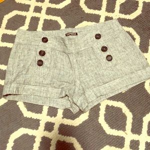Gray, buttoned, sailor shorts